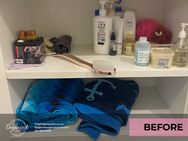 BAthroom cupboard organizing | Tat Organized Home by Lisa Guiel